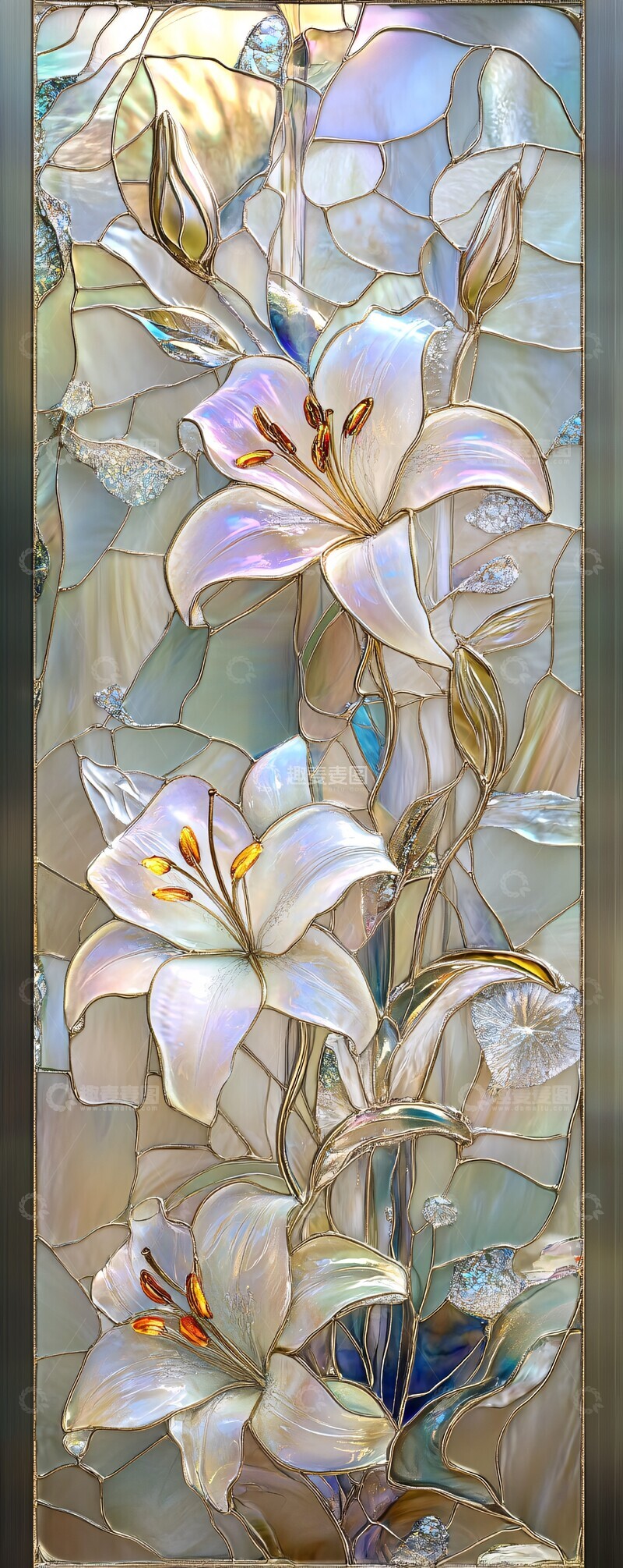 鸢尾花玻璃艺术