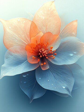 蓝底三维花朵图案1