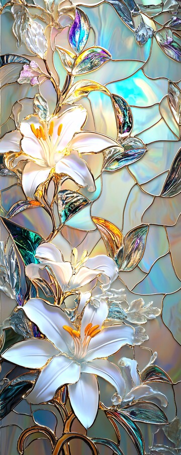 鸢尾花玻璃艺术2