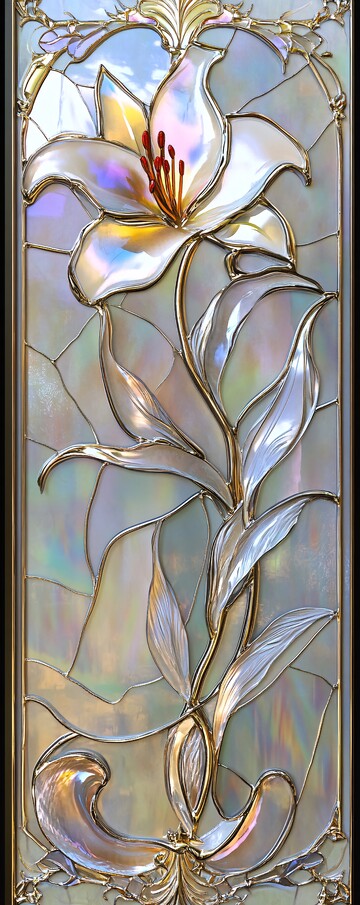 鸢尾花玻璃艺术1