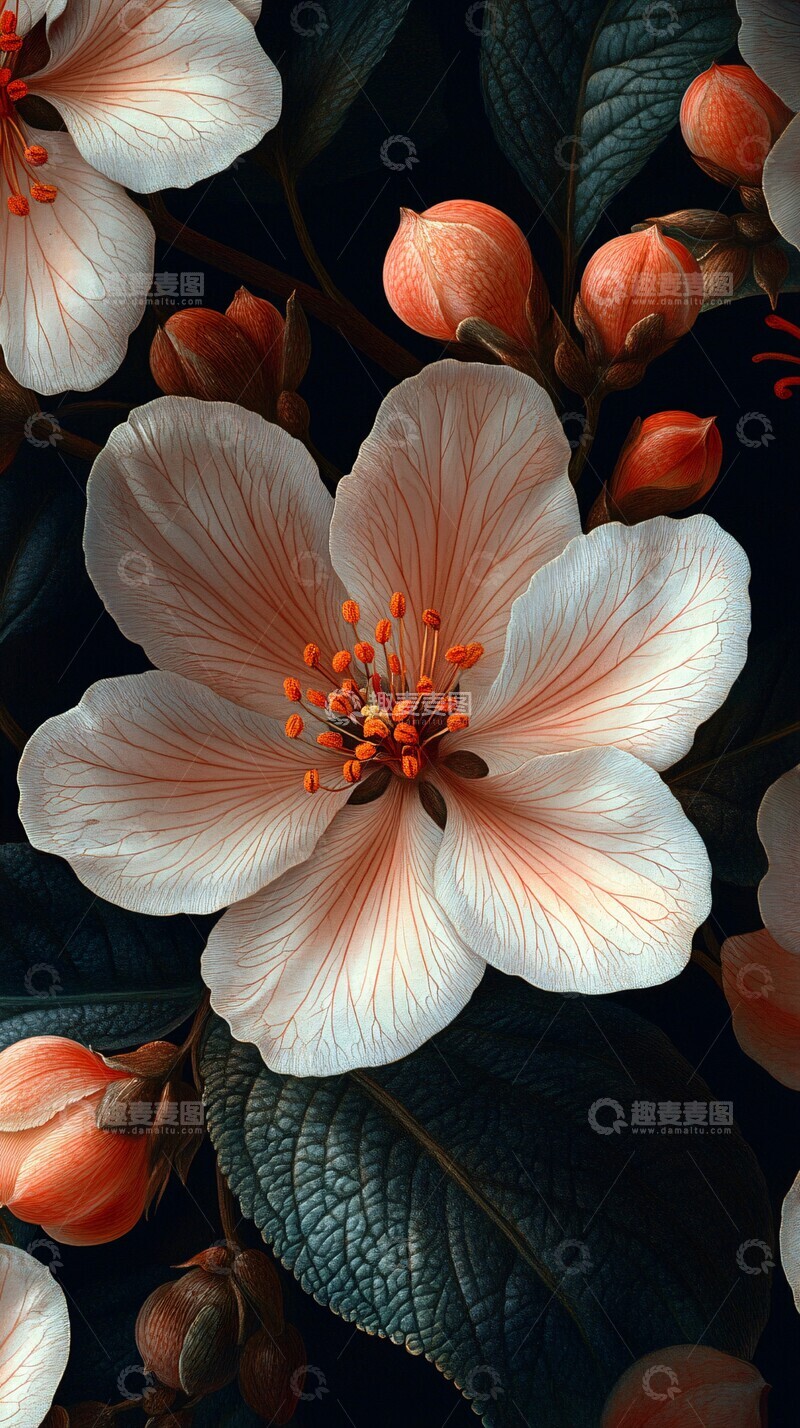 高清大图下载【趣麦麦图】古典纹样花瓣图1