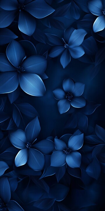 蓝花暗背景蓝花背景手机2