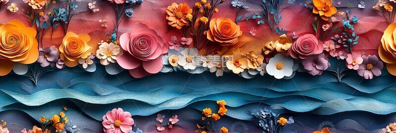 高清大图下载【趣麦麦图】纸艺花卉图案3