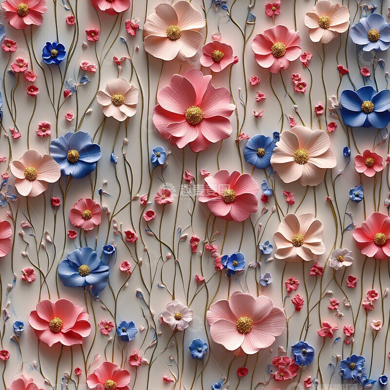 高清大图下载【趣麦麦图】压花设计花卉1