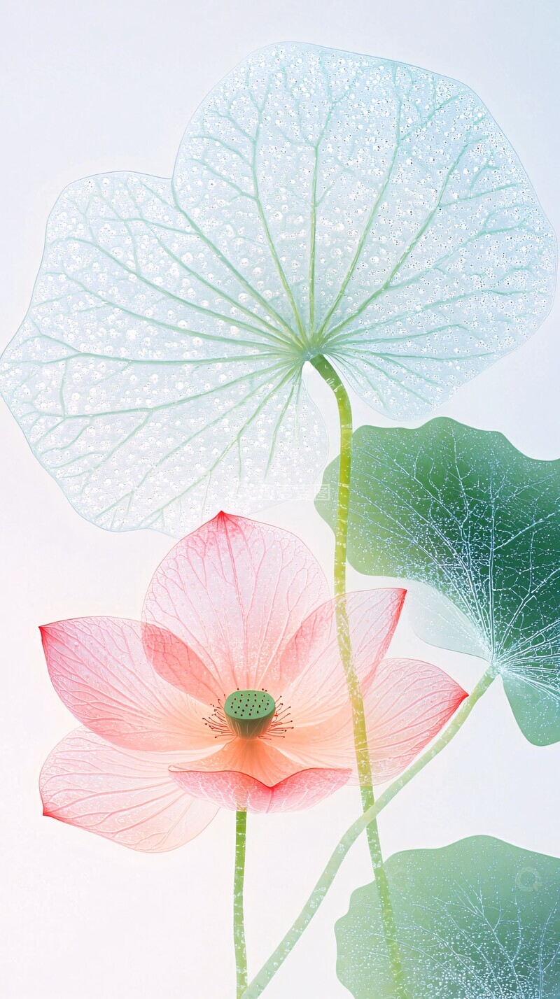 高清大图下载【趣麦麦图】西瓜水滴莲花叶1