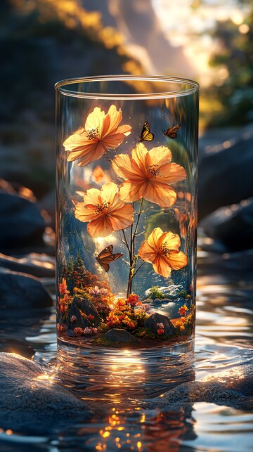 透明花与玻璃景观2