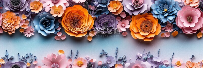 高清大图下载【趣麦麦图】纸艺花卉图案2