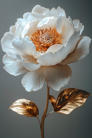 白牡丹浮雕牡丹浮雕金色