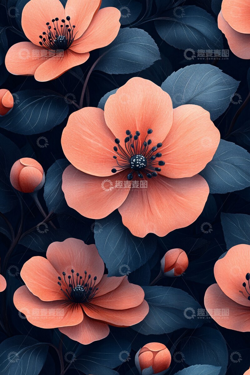 高清大图下载【趣麦麦图】桃花纹理壁纸2