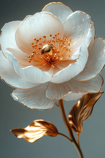 白牡丹浮雕牡丹浮雕金色2