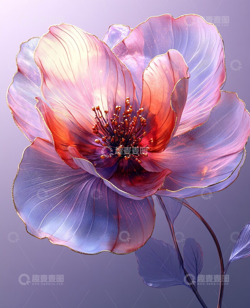 高清大图下载【趣麦麦图】水晶花瓣透明丝线3