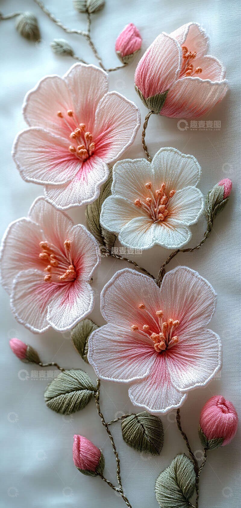 高清大图下载【趣麦麦图】刺绣花卉设计