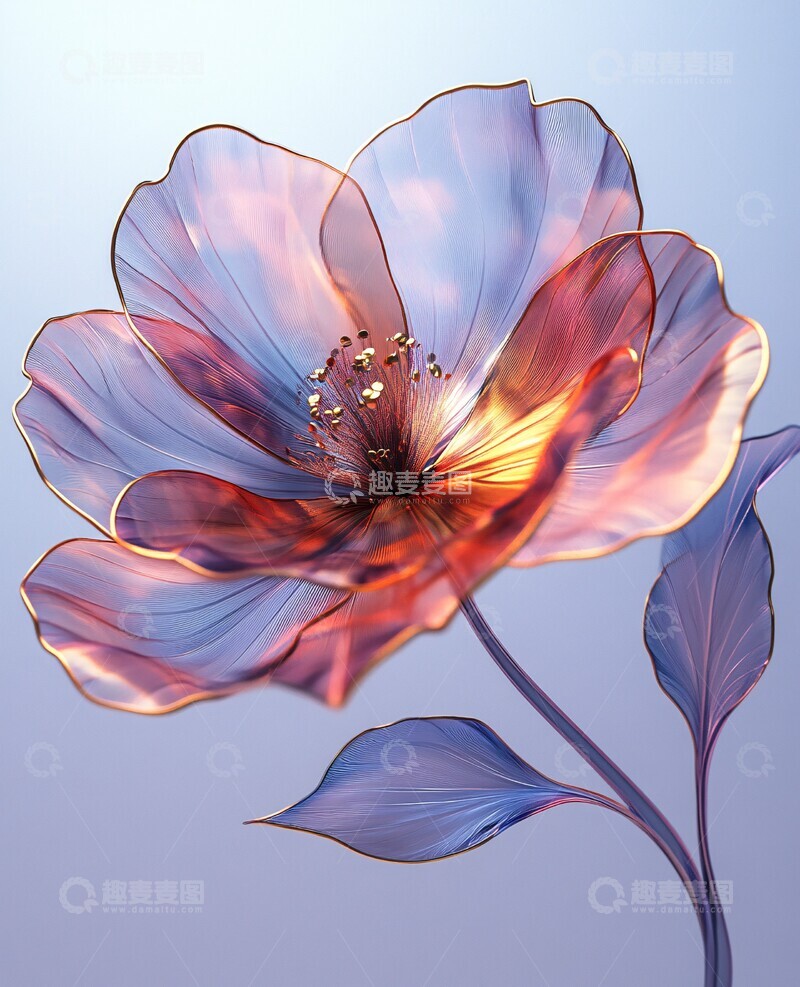 高清大图下载【趣麦麦图】水晶花瓣透明丝线1