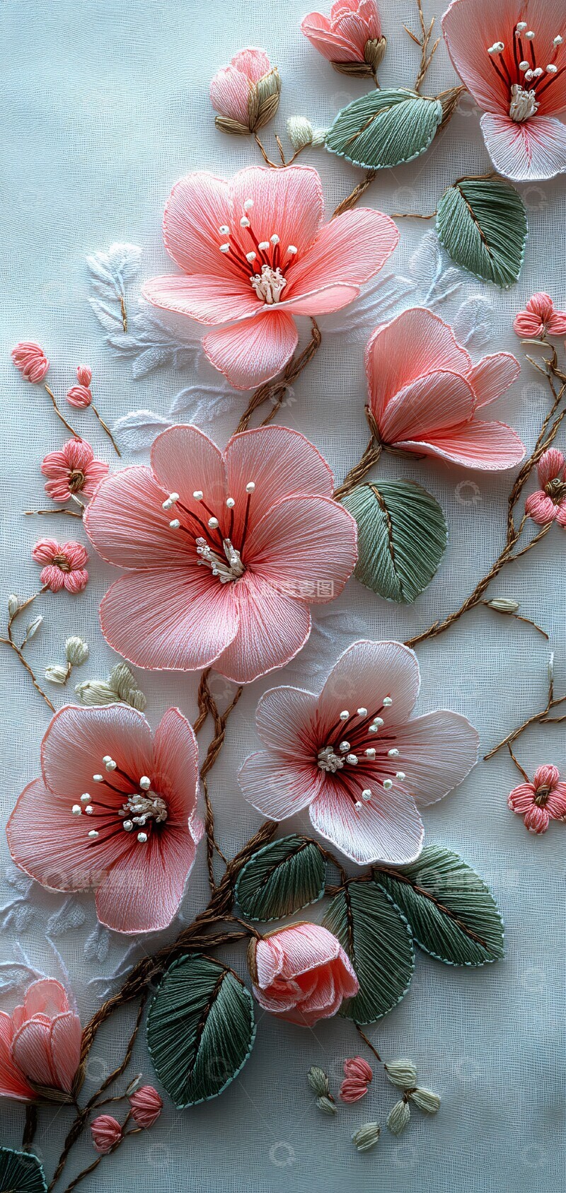 高清大图下载【趣麦麦图】刺绣花卉设计3