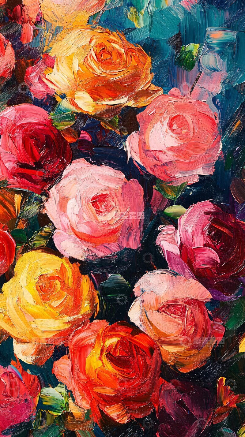 高清大图下载【趣麦麦图】彩绘玫瑰壁纸