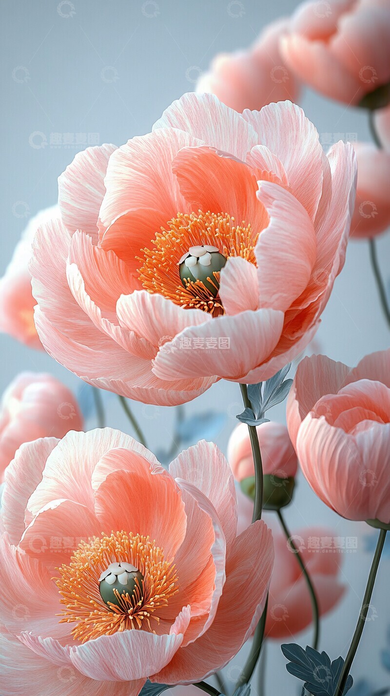 高清大图下载【趣麦麦图】淡色牡丹花淡色牡丹中心3