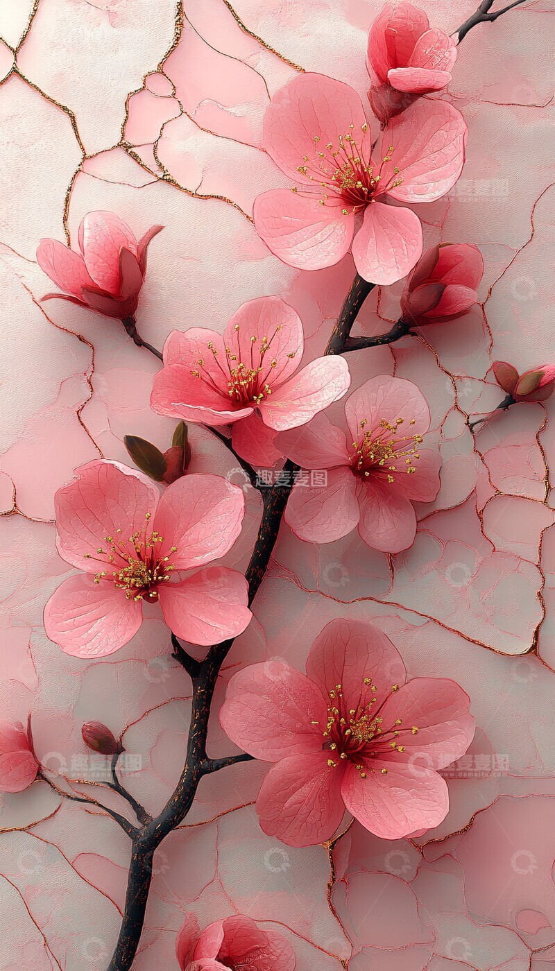 樱花叶金纹樱花叶子动画