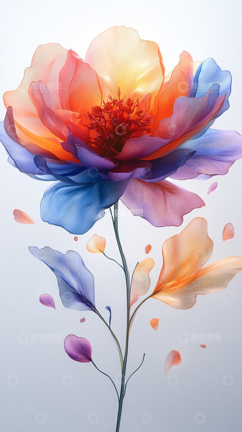 高清大图下载【趣麦麦图】牡丹花瓣凋落