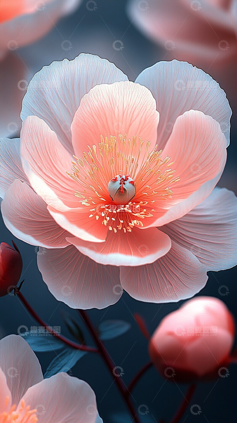 高清大图下载【趣麦麦图】淡色牡丹花淡色牡丹中心1