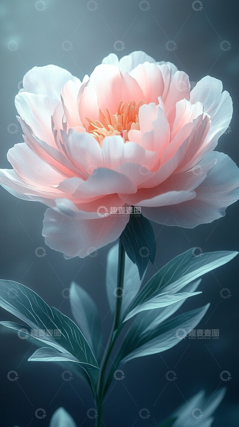 高清大图下载【趣麦麦图】淡色牡丹花淡色牡丹中心2