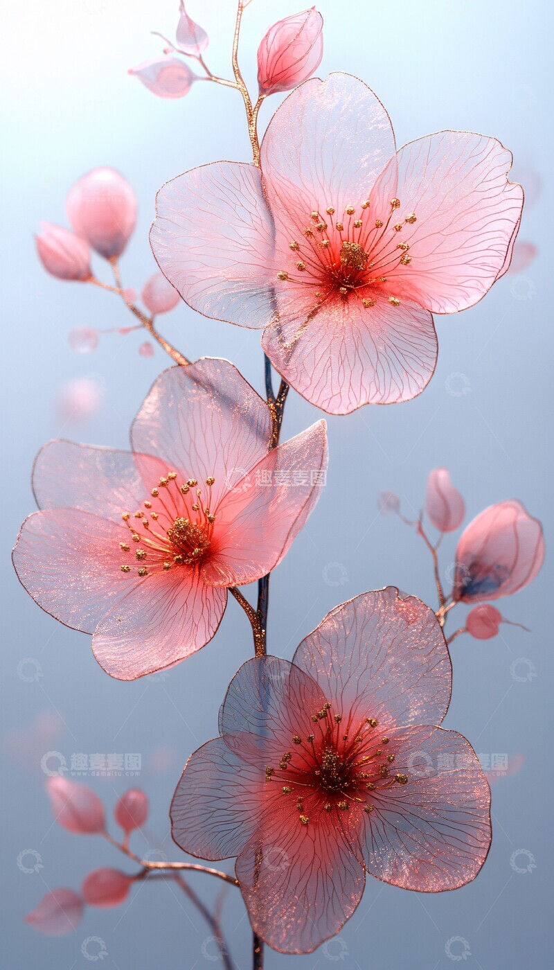 樱花叶金纹樱花叶子动画1