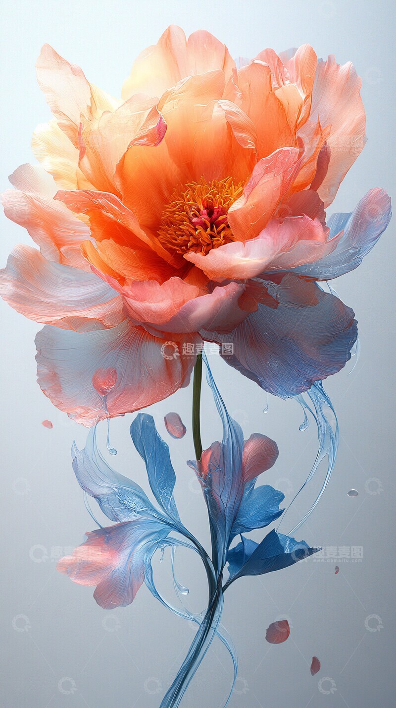 高清大图下载【趣麦麦图】牡丹花瓣凋落2