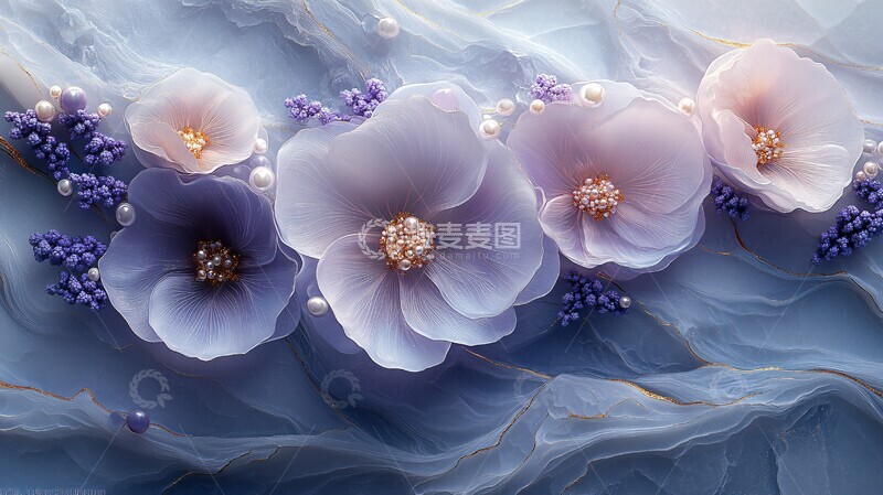 高清大图下载【趣麦麦图】薰衣珍珠花纹1