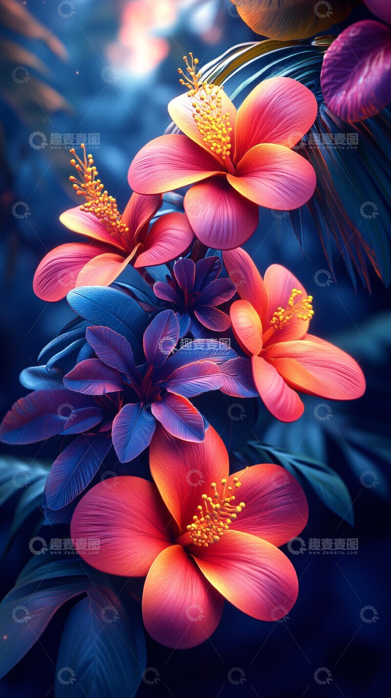 高清大图下载【趣麦麦图】热带花卉与奇幻色彩2