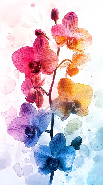 彩虹兰花兰花彩虹白色1