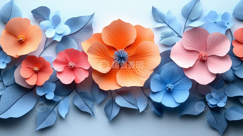 高清大图下载【趣麦麦图】花卉图案花卉图案叶子