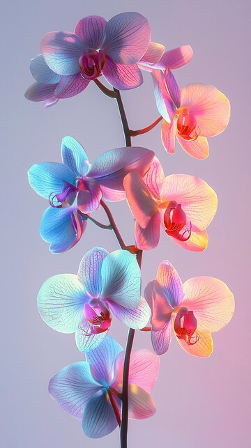 彩虹兰花兰花彩虹白色