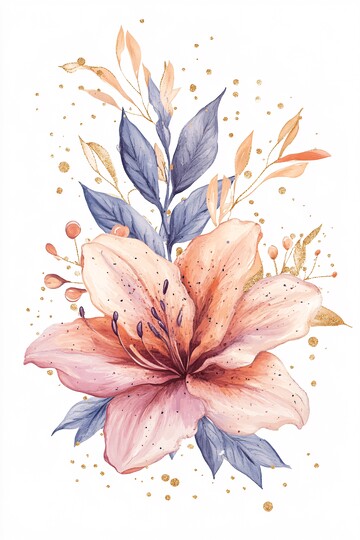 抽象花朵金色边框1