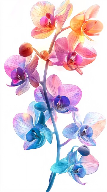 彩虹兰花兰花彩虹白色3