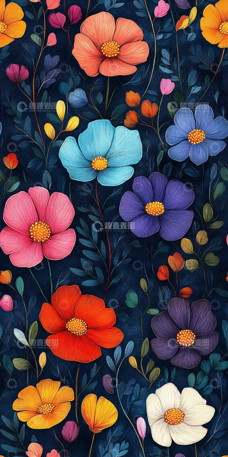 高清大图下载【趣麦麦图】多彩花纹抽象图案3