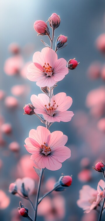 治愈花束垂直花朵背景1