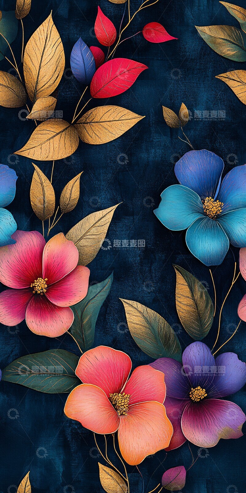 高清大图下载【趣麦麦图】多彩花纹抽象图案