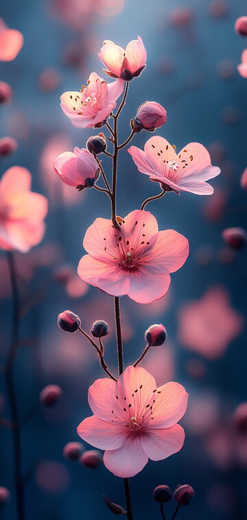 治愈花束垂直花朵背景3