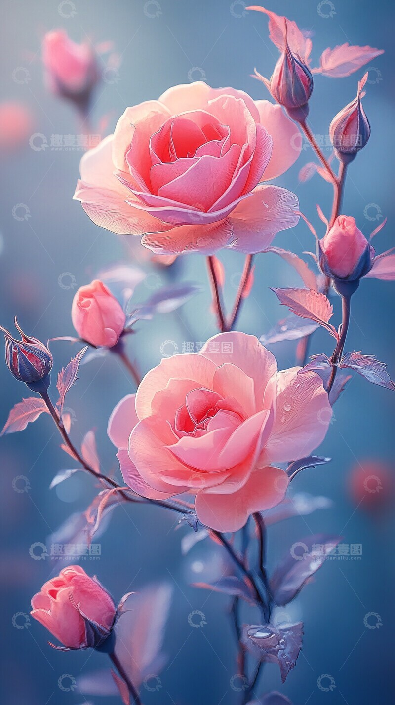 高清大图下载【趣麦麦图】夏日花影玫瑰形3