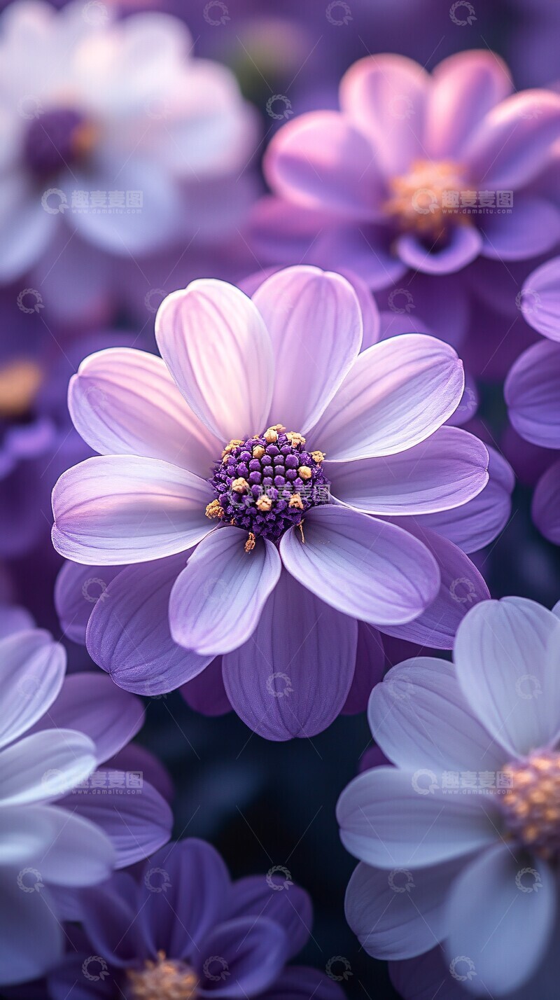 高清大图下载【趣麦麦图】紫色白色大丽花2