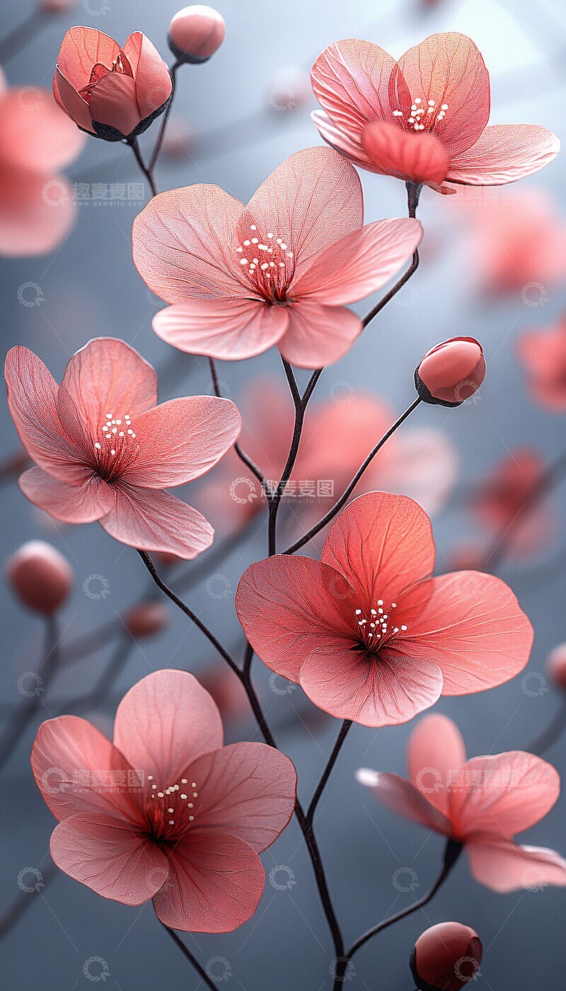 高清大图下载【趣麦麦图】花卉婚礼邀请背景1