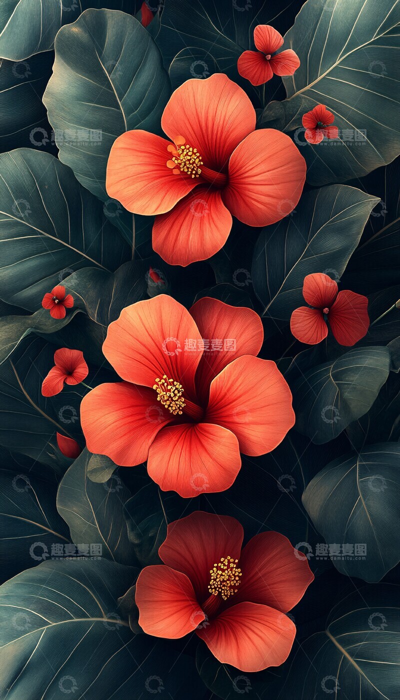 高清大图下载【趣麦麦图】花卉婚礼邀请背景