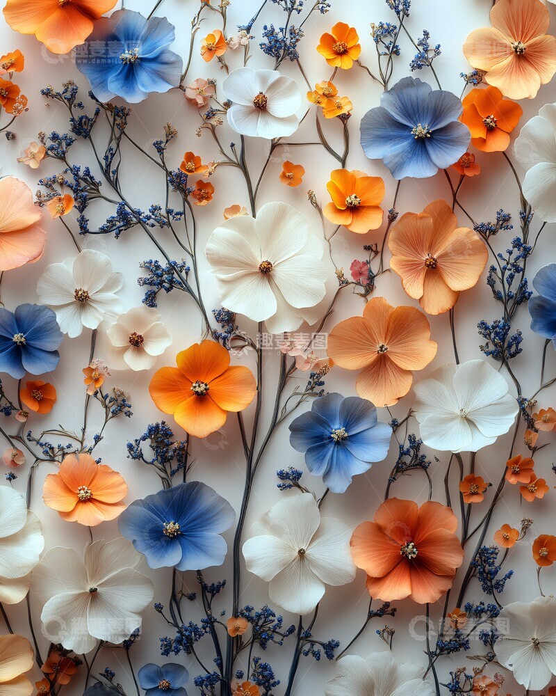 小花组合小花白色背景2