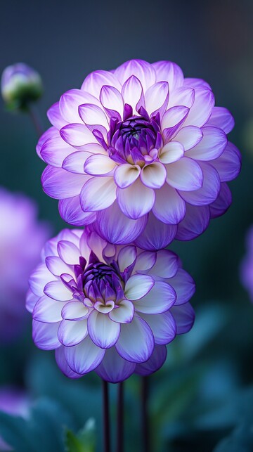 紫色白色大丽花3