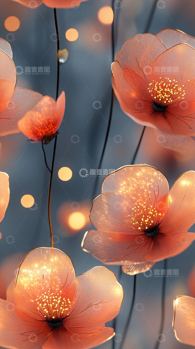 高清大图下载【趣麦麦图】梦幻花朵图案5