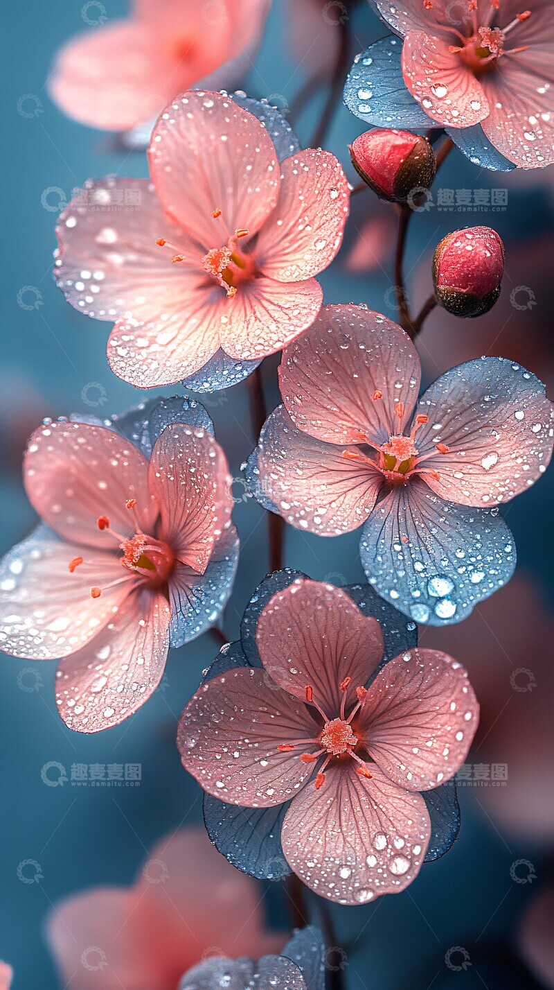 高清大图下载【趣麦麦图】彩色花瓣晨露2