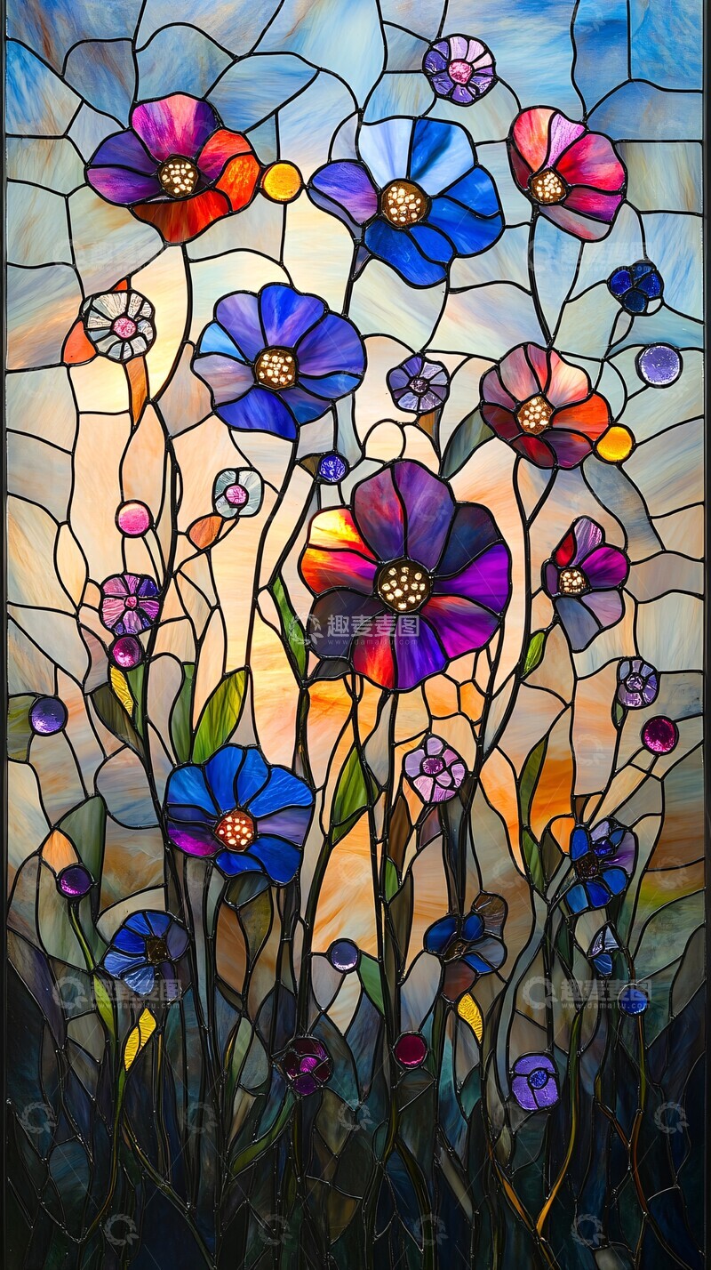 高清大图下载【趣麦麦图】野花玻璃光影1