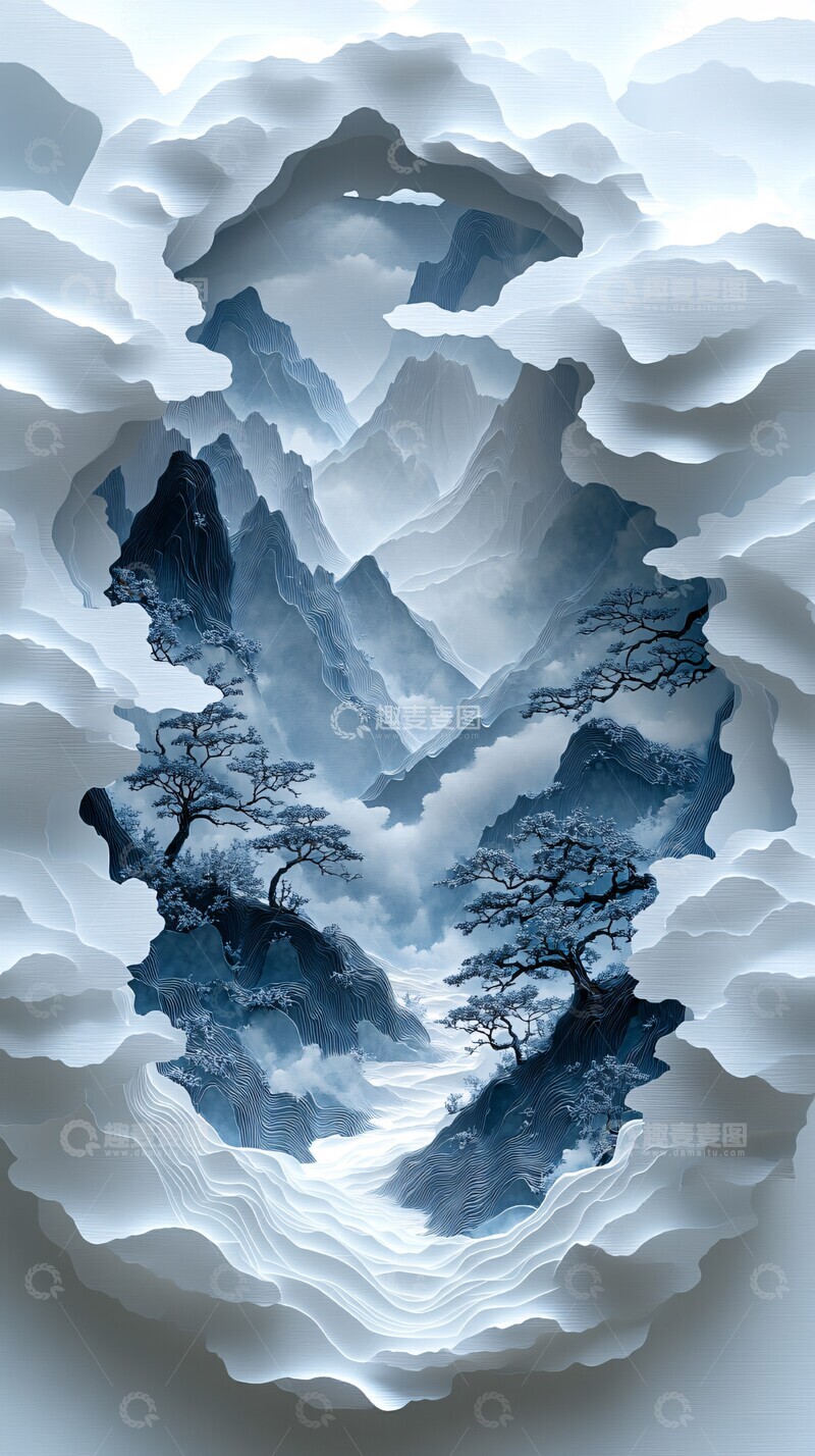 高清大图下载【趣麦麦图】冬日纸艺图案