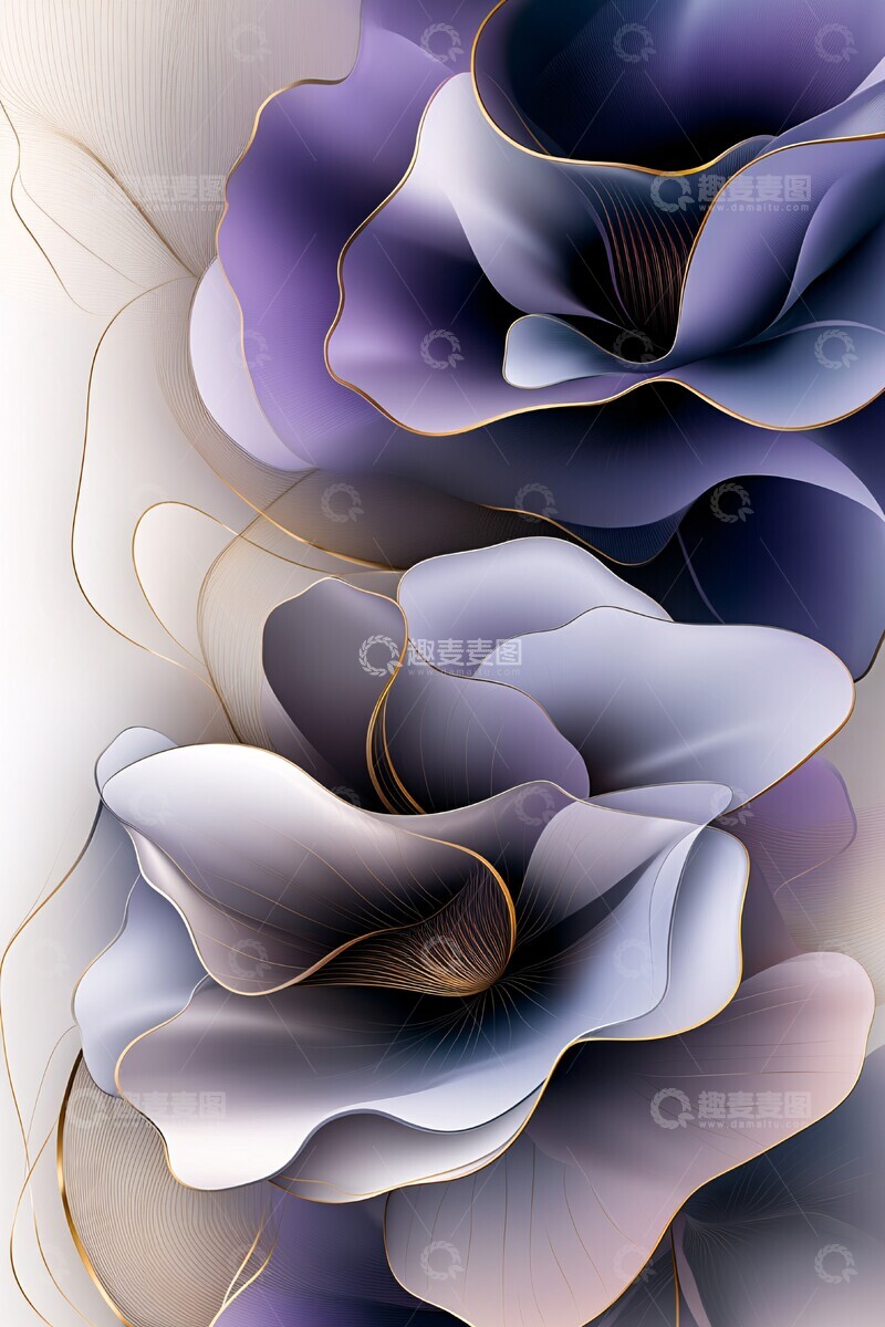 高清大图下载【趣麦麦图】薰衣草抽象花卉