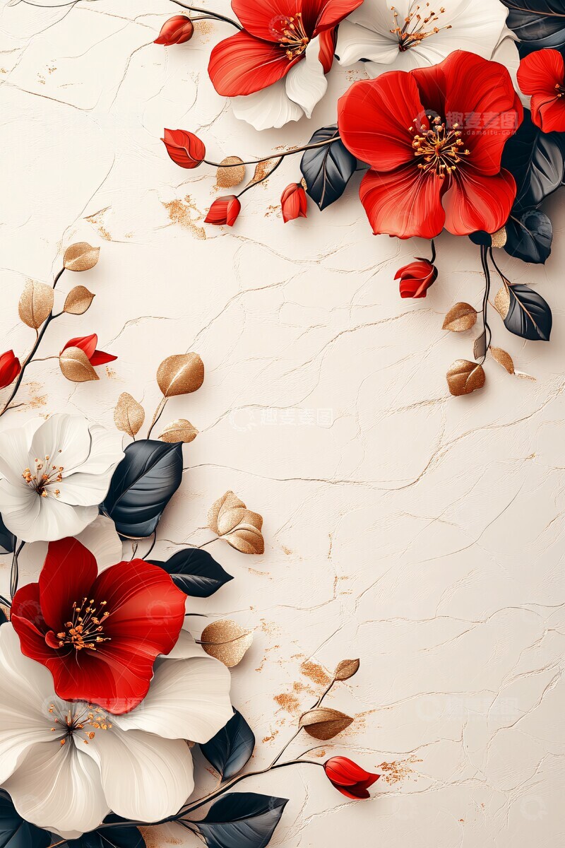 高清大图下载【趣麦麦图】金色花园婚礼请柬2