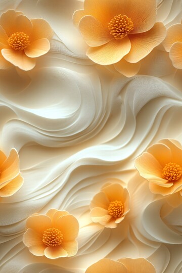 黄色花朵玻璃图案3